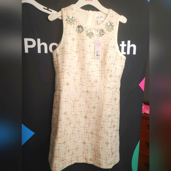 Lilly Pulitzer Dresses & Skirts - NWT Lilly Pulitzer 10 Augustus Beaded Boucle Shift Dress - Coconut Jewel Box